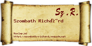 Szombath Richárd névjegykártya