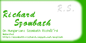 richard szombath business card